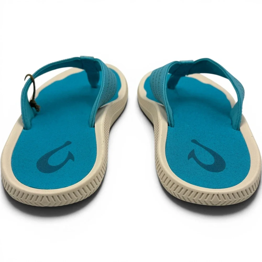 OluKai Ulele Flip Flop Sandals Mens 9 Tropic Blue 10435-3X3X Water Resistant NEW